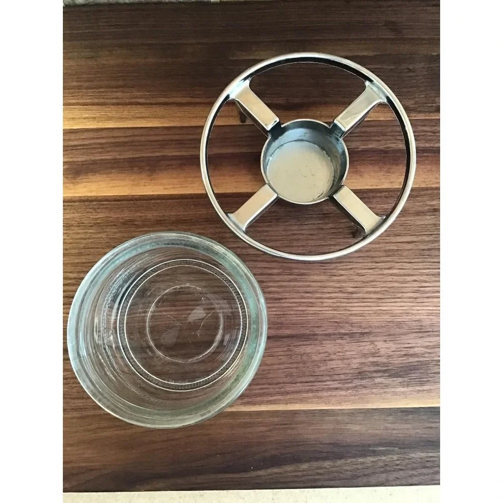 VTG CorningWare Glass Warmer Chrome Stand Tea Light Coffee Pot Charcuterie Table